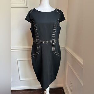 Sangria Black Studded Dress, Size 12P